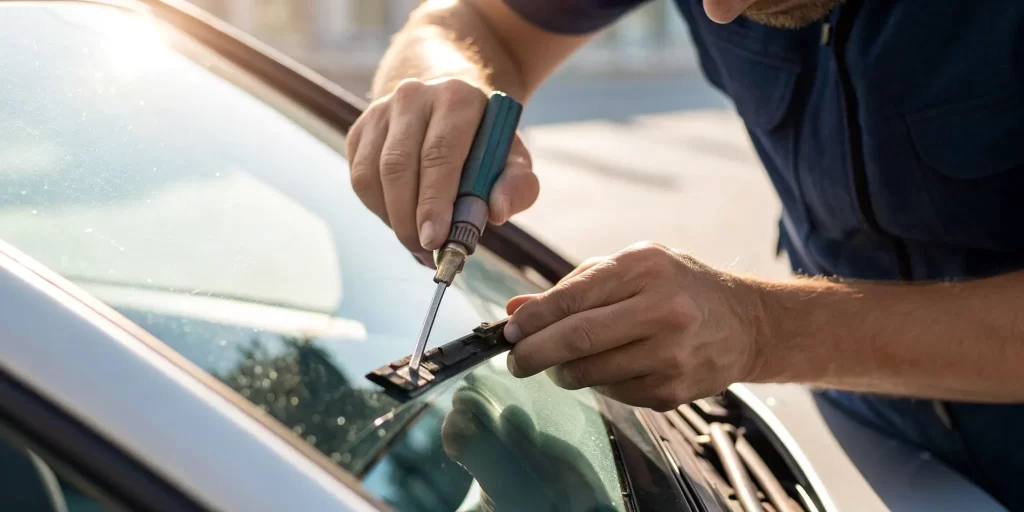 Windshield chip repair.