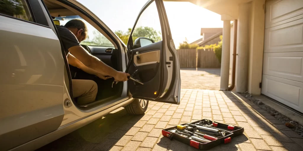Repairing car window motor.