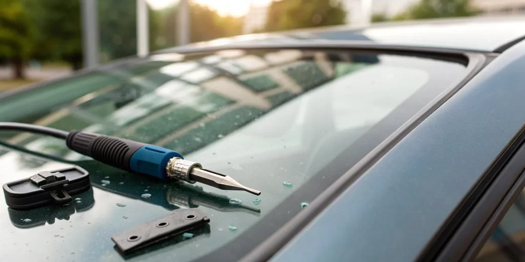 Windshield chip repair.