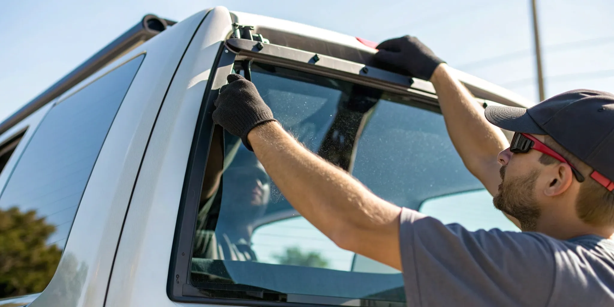 Truck back window replacement.